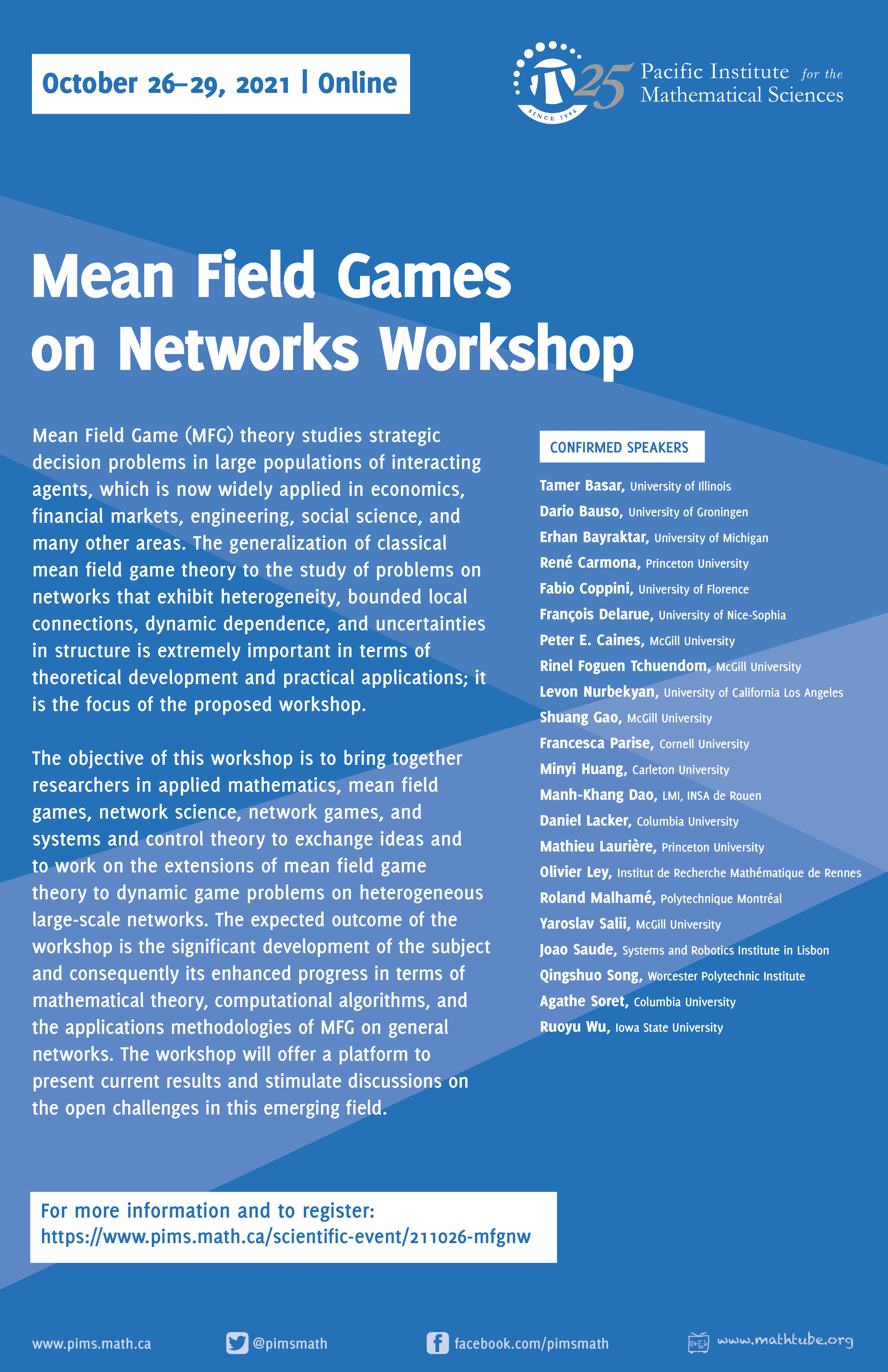 Mean Field Games Oct 2021