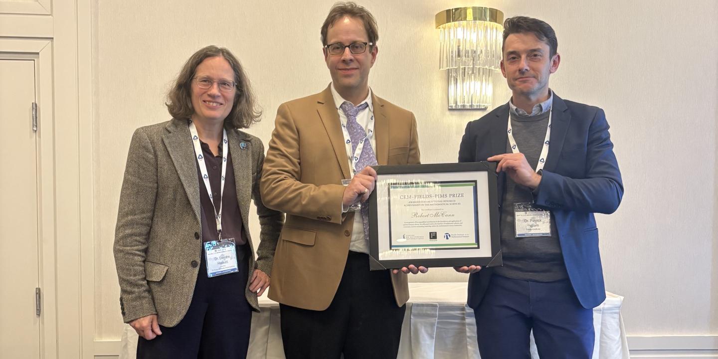 Robert McCann Wins 2026 CRM-Fields-PIMS Prize