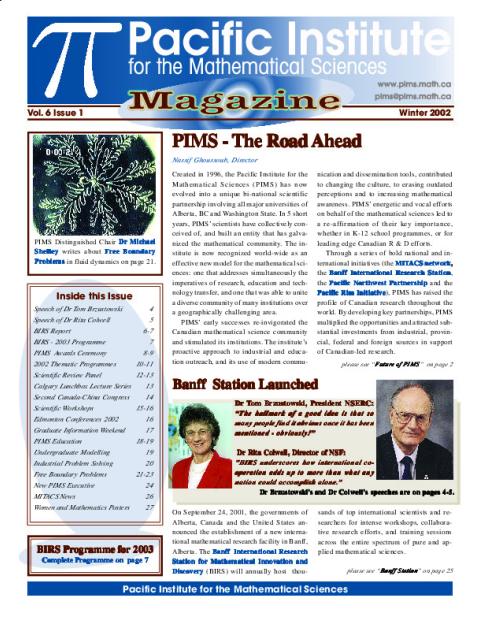 PIMS Newsletter, Winter 2002