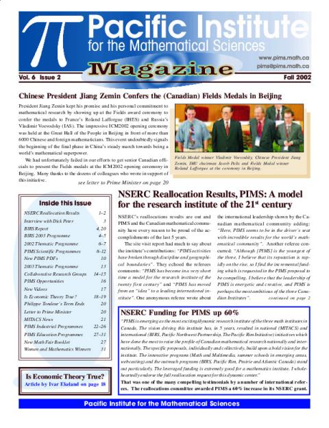 PIMS Newsletter 2002