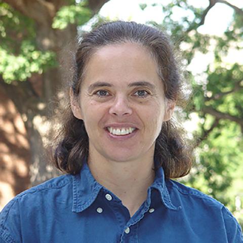 headshot of Eva Tardos smiling and wearing a blue button up collared shirt